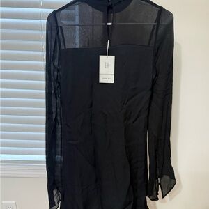 NWT Sophie Rue Sheer Black Long Sleeve Dress